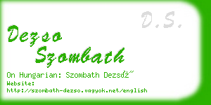 dezso szombath business card